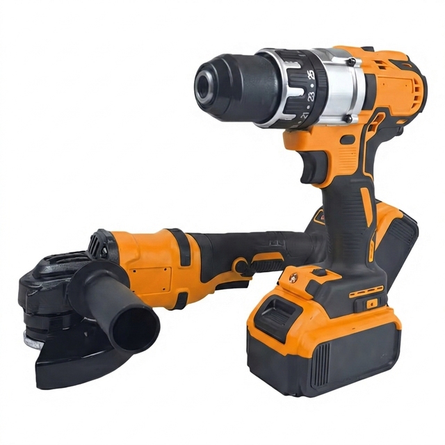 21V Industrial Cordless Impact Drill Angle Grinder Battery Tool Sets Plastic Components Lithium Battery 1 Year Warranty OEM