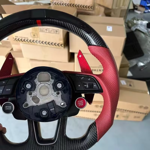 Volante de fibra de carbono LED perforado de alta calidad para <span class=keywords><strong>Audi</strong></span> A3 A4 A5 A6L C6 C7 C8 4F A7 A8 Q3 <span class=keywords><strong>Q4</strong></span> Q5 Q5 Q7 Q8 TT B9 - Product Image 4