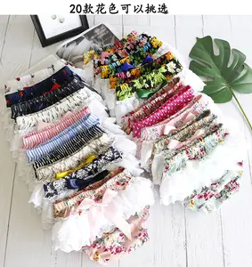 High quality Baby Shorts floral ruffle bummies satin bow butt white embroidery ruffle diaper cover baby bloomers