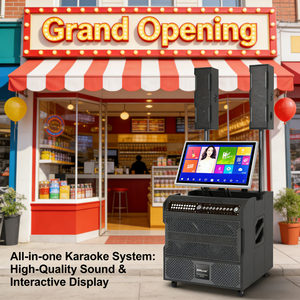 GENCE Enceinte KTV Intelligente Tout-en-un Écran Tactile LED RGB Alimentée par Batterie Entrée Auxiliaire Microphone Sans Fil Plastique ZBQS-8G HD S - Product Image 3