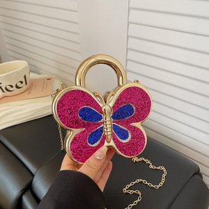 Luxury <strong>Sparkling</strong> Acrylic Butterfly Clutch <strong>Bag</strong> for Women Mini Evening Party Purse with Chain Strap - Product Image 6