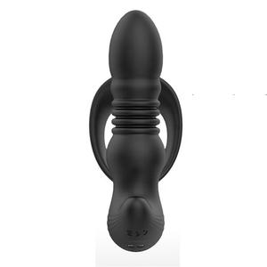 Neuer <span class=keywords><strong>Anal</strong></span> vibrator mit vibrierendem Prostata-Massage gerät mit Penis ring, das Butt Plug Vibrator für Männer, Frauen, Analsex spielzeug, stößt - Product Image 4
