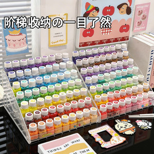 Tiered Transparent <b>Desktop</b> Storage Rack 7 Layers Multi Layer <b>Organizer</b> <b>For</b> Beads Craft Storage Display Study Room Desk - Product Image 1