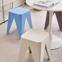 Tabouret en plastique pour usage domestique, empilable, épaissi, style moderne et minimaliste, pour salon, table à manger, banc haut, chaise nordique, ottoman, bar
