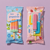 Sac d'emballage scellé à l'arrière imprimé personnalisé sac en plastique recyclable jetable congelé thermoscellé pour crème glacée Popsicle