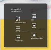 Boîte à lunch bento en silicone réutilisable, pliable, écologique, durable, avec couvercle en PP sans BPA, grande capacité, qualité alimentaire, utilisable au micro-ondes, pour enfants