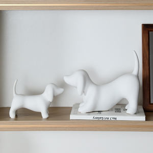 Petite statue de <span class=keywords><strong>chien</strong></span> en céramique galvanisée moderne Art déco Sculpture animale élégante pour ornements décoratifs de salon salle à manger - Product Image 2