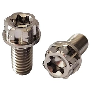 Vis à tête hexagonale en titane avec embase Torx interne, filetage M6, classe 8.8 ASTM, avec écrous, pour assemblage d'équipements industriels - Product Image 1