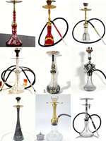 Ensemble de chicha carrée en acier inoxydable givré avec tuyau souple dans un coffret cadeau - Chicha arabe et russe Nargui Export