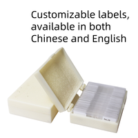 Transparent Plastic Prepared Biological Microscope Slides Specimen Slides with Storage Box Plant Animal Tissue Specimen Slides