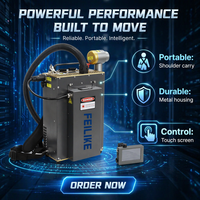 Machine de nettoyage au laser à dos de 300 W, refroidie par air, mobile, pour le nettoyage sur site de la rouille et de la peinture