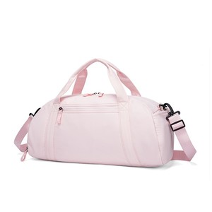 Wholesale Custom Custom New Style <b>Macaron</b> Pastel <b>Pink</b> Travel Sport Yoga Gym Fitness Weekender Nylon Women Duffel Bag - Product Image 1