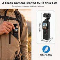 Videocamera Tascabile 4K con Sensore CMOS, Tracciamento Facciale AI, WiFi, Memoria Integrata da 64GB, Lente Rotante a 330°