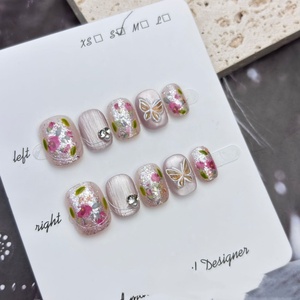 Lot de <span class=keywords><strong>faux</strong></span> <span class=keywords><strong>ongles</strong></span> courts en acrylique à <span class=keywords><strong>prix</strong></span> de gros, flexibles, avec diamants, pour <span class=keywords><strong>manucure</strong></span> et pédicure – Meilleure offre d'<span class=keywords><strong>ongles</strong></span> artificiels - Product Image 1