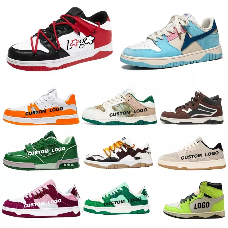 Custom shoes designer casual basketball style shoes with logo manufacturers OEM white customized sneakers for men