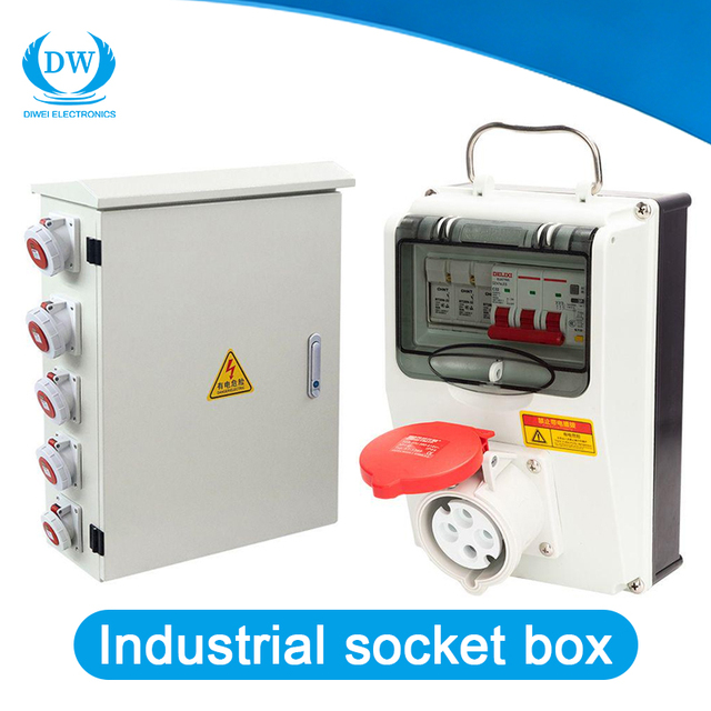 Waterproof IP67 3 Way Outdoor Portable Electrical Combined Industrial Socket Power Distribution Box