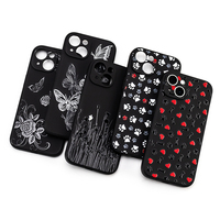 Dropshipping Étui de téléphone portable TPU fleurs noires de luxe pour iPhone 14 Pro Max antichoc finition mate matériau inclus 17 8Plus