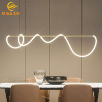 Nordique créatif personnalité lignes minimaliste salle à manger lustre salon modèle chambre réception Bar lumière luxe bureau