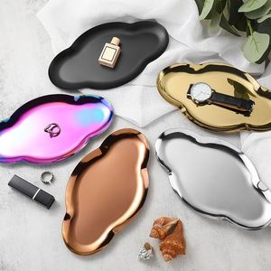 Cute Cloud Shaped Jewelry Storage Tray Stainless Steel Jewelry Display Tray Home Decoration Serving Plate - Product Image 4