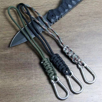 Cordon tactique tressé en paracorde à 7 brins fait main pour le camping en plein air avec porte-clés à boucle en acier inoxydable