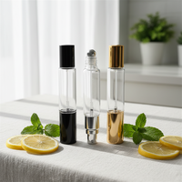 Rouleau à double extrémité de 10ml pour bouteille de parfum à bille Rouleau d'huile corporelle unique avec emballage de boîte sérigraphié en plaqué argent et or