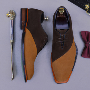 Zapatos de Cuero para Hombre, Estilo Ejecutivo, Nuevo Estilo, Antideslizantes, Estilo Británico, Multicolor, Retro, de Satén, de Caña Baja - Product Image 4