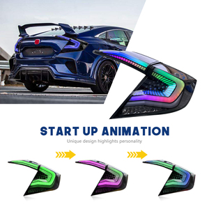 Hcmotionz RGB đuôi đèn cho Honda cho Civic 2016-2021 10th Gen trở lại đèn lắp ráp Điều kiện Mới xe phía sau đèn DRL hoạt hình - Product Image 4