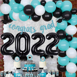 Nouvel ensemble de ballons décoratifs en film d'aluminium pour la saison des diplômes 2022, décoration murale de fond, ensemble de chaînes de ballons en latex - Product Image 2