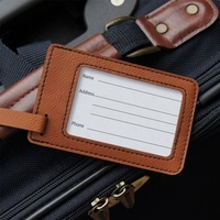 Étiquette de bagage vierge en similicuir gravée au laser, étiquette de valise de voyage personnalisée étanche avec logo sur mesure, 8 couleurs, vente en gros