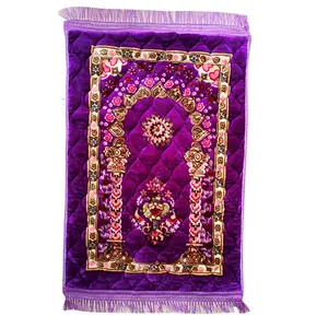 Customized High Quality Embossed Turkish Modern Cushioned Muslim Fluffy Prayer Mat Portable Prayer Rugs Mats For Muslim