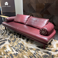 Ensemble de canapés de luxe en cuir italien moderne pour salon, fabriqué à Foshan, idéal pour villas et projets hôteliers