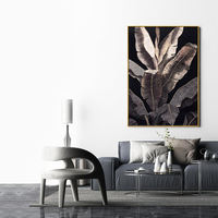 Nouvelle conception, peinture murale encadrée en diamant 3D, feuilles de bananier, art moderne, 90x130cm, pour salon
