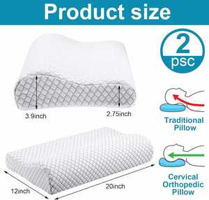 Wholesale Orthopedic Ergonomic Coccyx Orthopedic Contour Wave Shape Memory Foam Pillow for Side Sleeper with Removable Cover - Product Image 2