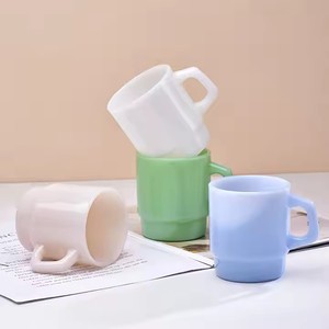 Decalcomania personalizzata in carta Color vetro tazze da caffè latte tazza da tè in vetro con manico in vetro Logo personalizzato - Product Image 3