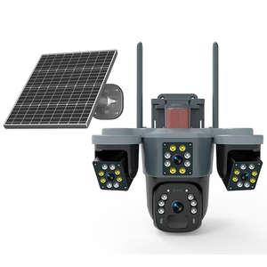 Cámara de Seguridad con Energía Solar 4G LTE, Sistema de Cuatro Lentes HD de 6MP, 270 °   Vista Panorámica con Alarma Luminosa para el Hogar y la Propiedad - Product Image 2