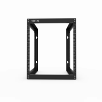 Rak Server Bingkai Terbuka Mingway WM12 19 inci 14U, Pemasangan di Dinding, Jaringan, Baja Dingin Berkualitas Tinggi 1.5mm Berlapis Bubuk, Kapasitas 500 lbs