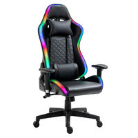 Chaise de jeu en cuir PU avec éclairage LED et haut-parleurs, échantillon gratuit, livraison directe