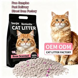 BENJIE 10L Litière pour chat en argile bentonite de qualité supérieure, contrôle des odeurs renforcé, agglomération rapide, 99% sans poussière et hautement absorbante - Product Image 1