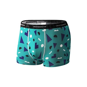 Sous-vêtements d'été en soie de glace fine et respirante pour hommes Mode <span class=keywords><strong>Graffiti</strong></span> imprimé élastique Logo personnalisé Slips pour hommes Boxers - Product Image 4