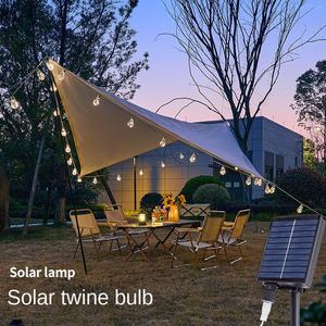 Guirnalda de Luces LED Solares con Cuerda de Cáñamo Retro Impermeable YH, Decoración Navideña para Interiores/Exteriores con 1 Año de Garantía - Product Image 4