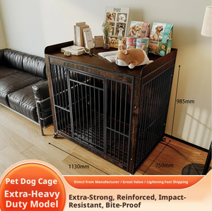 Maisonnette pour chien en bois d'intérieur populaire, type villa, <span class=keywords><strong>avec</strong></span> toilettes intégrées, pour chiens de grande et moyenne taille Zturn ZT LEO051 - Product Image 2