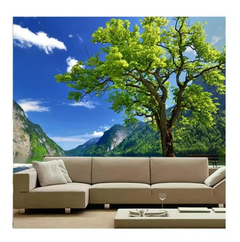 3d-Wandpapier schöner Landschaftsbaum 3d-Wandbild Wohnzimmer Esszimmer Sofa Schlafzimmer-Wandpapier