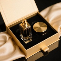Flacon de parfum de luxe personnalisé avec coffret cadeau haut de gamme écologique, boîte à double ouverture recyclable et biodégradable