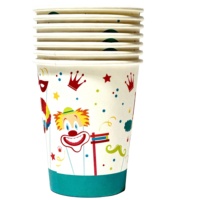 Gobelets en papier jetables à paroi simple imprimés clown - Épais, durables, pour usage quotidien, fête, boissons pour les rassemblements