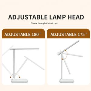 Lámpara de Escritorio Recargable con Intensidad Regulable, Lámpara Plegable para Dormitorio de Estudiantes, Luz Nocturna, Lámpara de Noche, Cuerpo de ABS de Tres Colores, Lámparas de Mesa para Interiores - Product Image 4