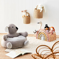Panier de rangement en herbe de gourde tressé à la main, demi-panier en osier arc-en-ciel avec poignées, style moderne et minimaliste pour la maison et le salon