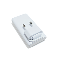 Chargeur rapide GaN ultra-plat 65W, résistant au feu, QC3.0 OTP/OVP, prise EU pliable, ports USB-A/USB-C pour ordinateur portable/tablette/téléphone portable
