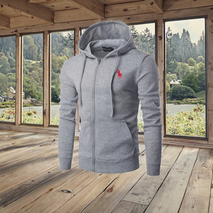 Sweat à capuche unisexe vintage 2025 à fermeture éclair, long, pour sports d'hiver, couleur unie, tricot épais, 100% polyester, imprimé, écologique, coupe-vent - Product Image 3