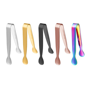 304 Stainless Steel Ice Clip Sugar Cube <b>Tongs</b> Non Slip Coffee Multifunctional Food Clamp Ice Cube Picker <b>Kitchen</b> Tool - Product Image 1