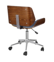 Chaise de bureau moderne en bois courbé, ergonomique, pivotante, avec roulettes, réglable en hauteur, en tissu